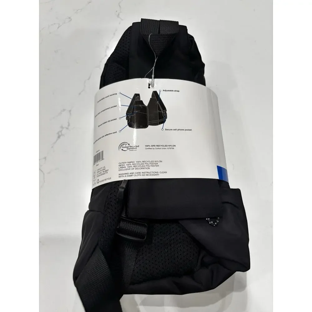 Mondetta Unisex Sling Bag Outdoor Sport Travel Multi-Compartment Ltweight Black